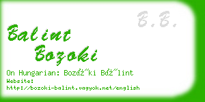 balint bozoki business card